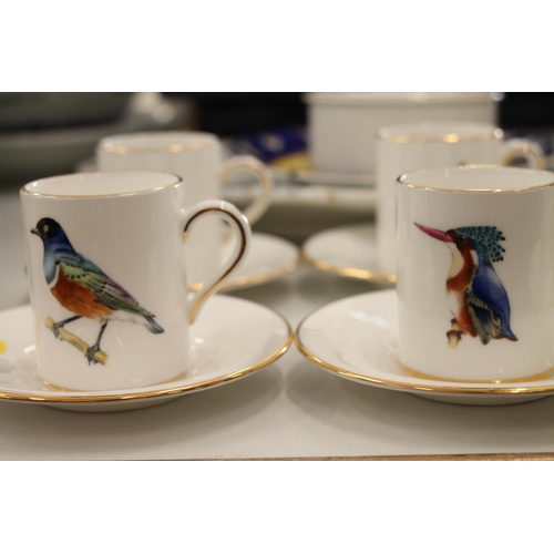 182 - Villeroy & Boch lidded dish, Hammersley exotic bird decorated coffee set, etc.