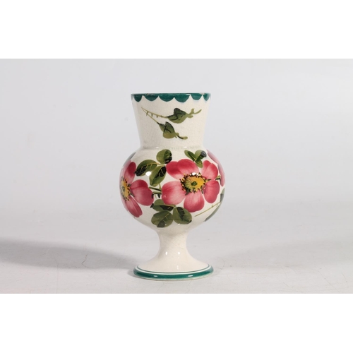 22 - Wemyss thistle shaped vase with hand-painted floral decoration, 25cm high.