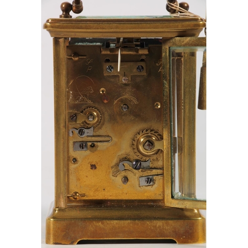 230 - Brass carriage clock in original case.