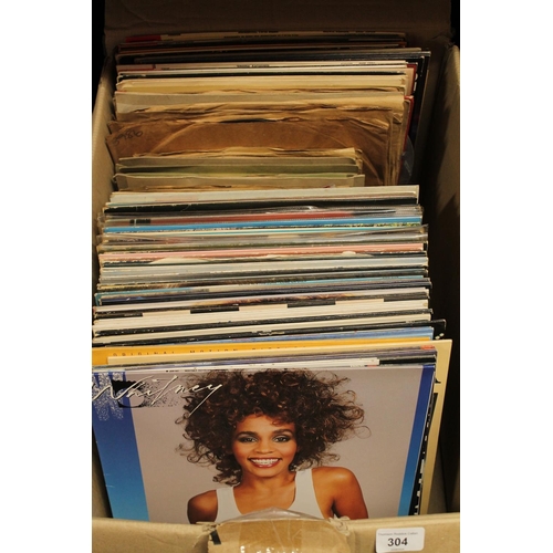 304 - Box of vinyls to include Madonna, Susan Vega, etc.