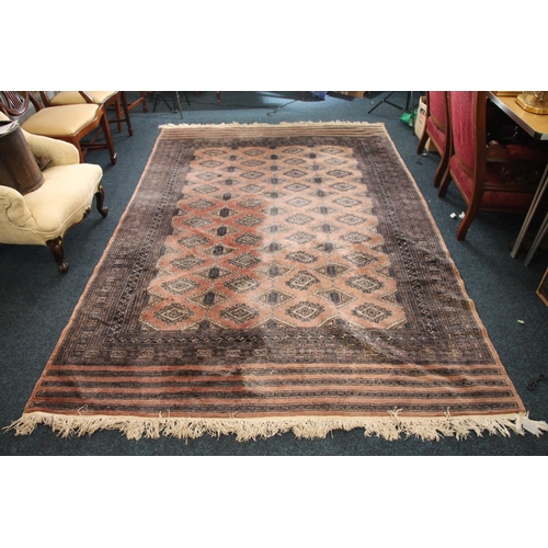 334 - Pakistan cashmere noughted carpet, 280cm x 180cm.