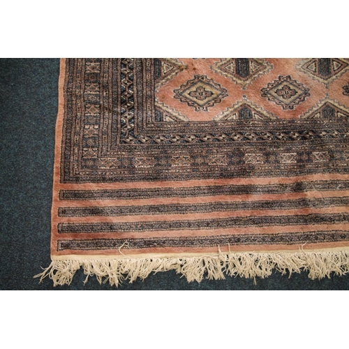 334 - Pakistan cashmere noughted carpet, 280cm x 180cm.