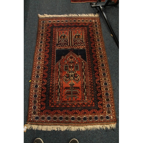 339 - Afghan red ground rug, 138cm x 86cm.