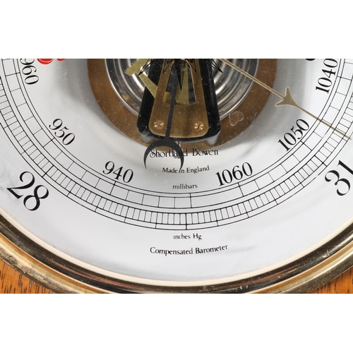 60 - Oak framed compensated barometer.