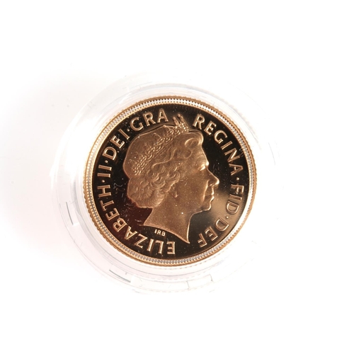 1371 - UNITED KINGDOM Queen Elizabeth II (1952-2022) gold proof sovereign 2002, in Royal Mint issue case wi... 