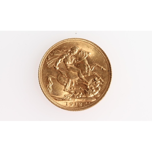 1382 - UNITED KINGDOM King George V (1910-1936) gold sovereign 1912.