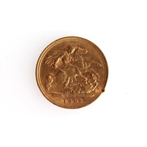 1386 - UNITED KINGDOM Queen Victoria (1837-1901) gold half sovereign 1885, old veiled head.