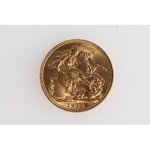 1390 - UNITED KINGDOM King George V (1910-1936) gold sovereign 1913.