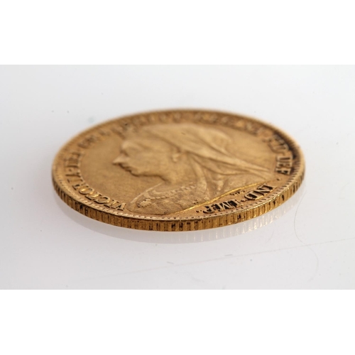 1393 - UNITED KINGDOM Queen Victoria (1837-1901) gold half sovereign 1896, old veiled head.