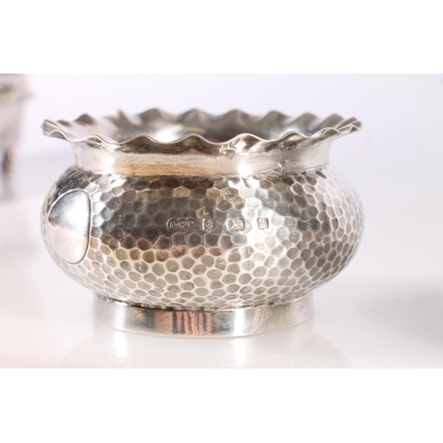 12 - Victorian silver ash pot, loosely of thistle head form with planished body and swivel top by Elkingt...