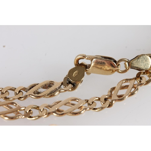 129 - 9ct gold double curb link necklace, 21.2g.