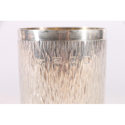 13 - Silver beaker cup with textured design body by Gerald Benney, London, 1972, 172g, 8.5cm tall....