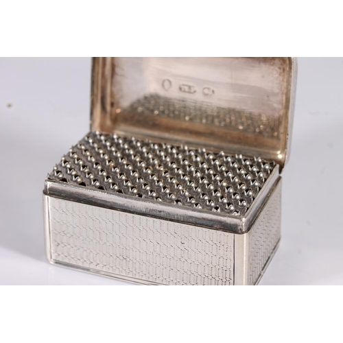 29 - William IV antique silver nutmeg grater box of casket form with all over engine turned decoration by...