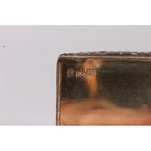 39 - Victorian antique silver snuff box of rectangular form incised with Masonic symbols, gilded interior...