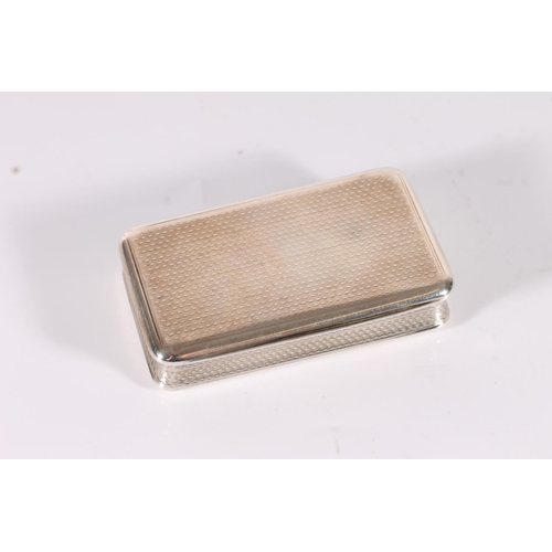 40 - Georgian antique silver snuff box of rectangular form with rounded corners and concave sides having ...