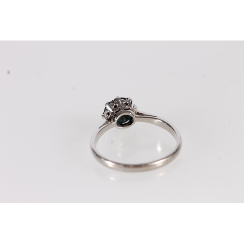 94 - 18ct white gold and onyx ring, ring size R/S.