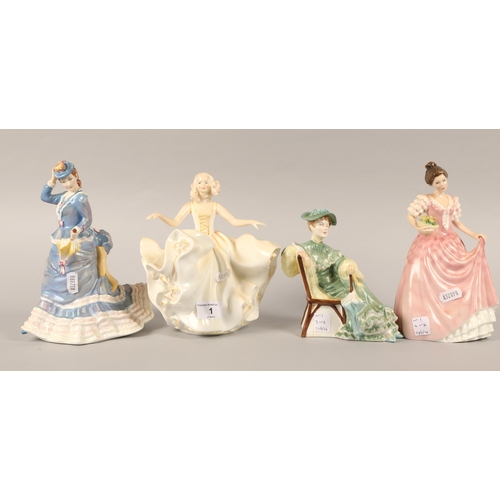 1 - Four Royal Doulton Figurines, 'Sweet Seventeen' HN2734, 'Ascot' HN2356, 'Janice' HN3624 & 'Miss ... 