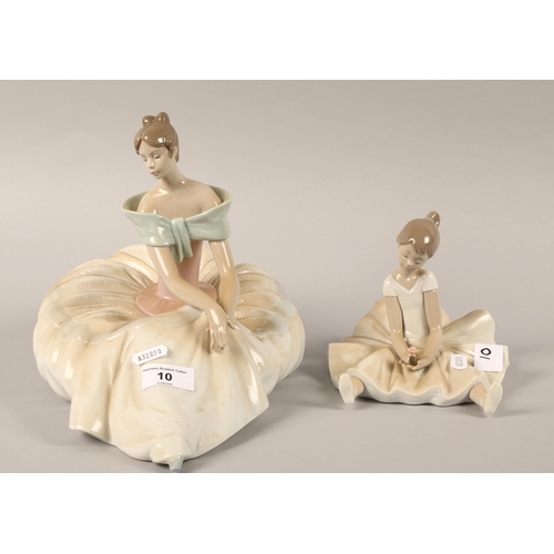 10 - Two Nao figures, seated lady & girl