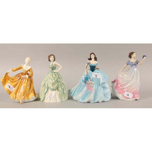 12 - Three Royal Doulton figures to include 'Kelly' HN4157, 'Sweet Poetry' HN4113, 'Kirsty' HN2381 & ... 