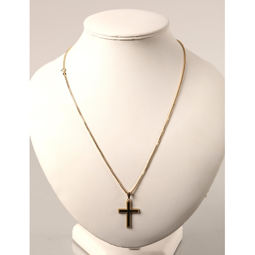 158 - 14K gold crucifix pendant on 14K chain, 5.3g