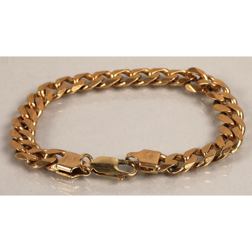 174 - 9K gold curb link bracelet, 27.3g