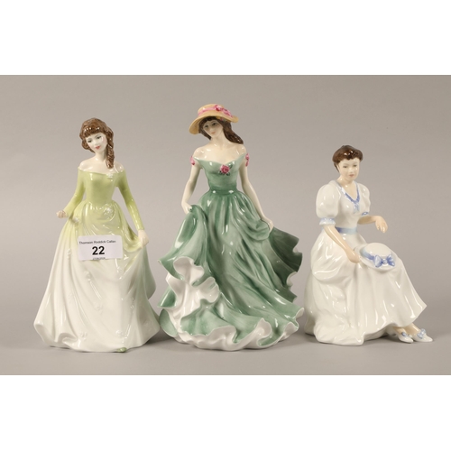 22 - Three Royal Doulton figures to include 'Chloe' HN3883, 'Jean' HN3757 & 'Best Wishes' HN3971