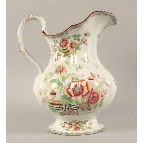 28 - Large Mason's Ironstone floral jug, 31cm high