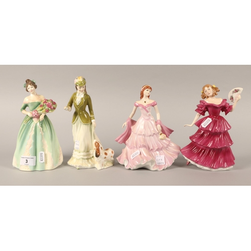 3 - Three Royal Doulton Figures, 'Happy Birthday' HN3660, 'Jennifer' HN3447, 'Sarah' HN3852, and a Coalp... 