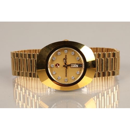 74 - Rado Diastar gold toned gem set gents wristwatch