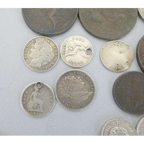 257 - Collection of silver and world coins to include a 1902 Edward VI threepence proof finish, a Danish 1... 