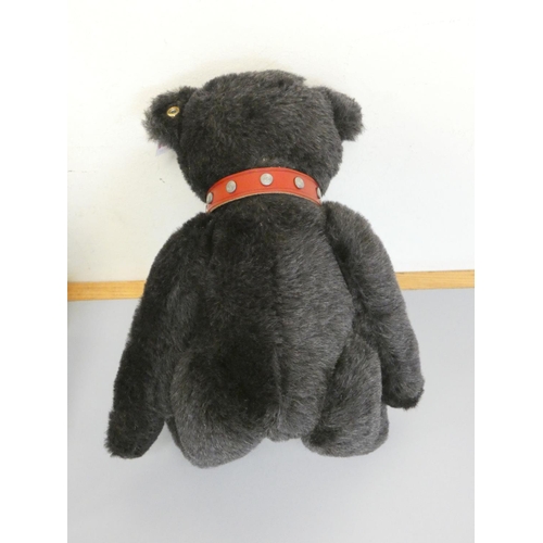 38 - Steiff. Black teddy bear, 2004, white tag 038150, produced exclusively for UK and Ireland, black alp... 