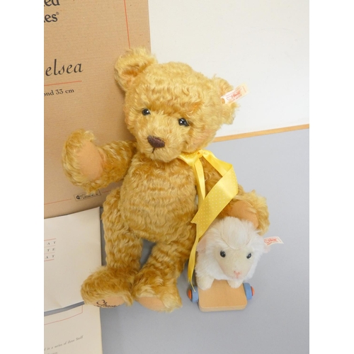 40 - Steiff. Chelsea ''Cherished Teddies'' teddy bear, 2000, white tag 665912, produced exclusively for N... 