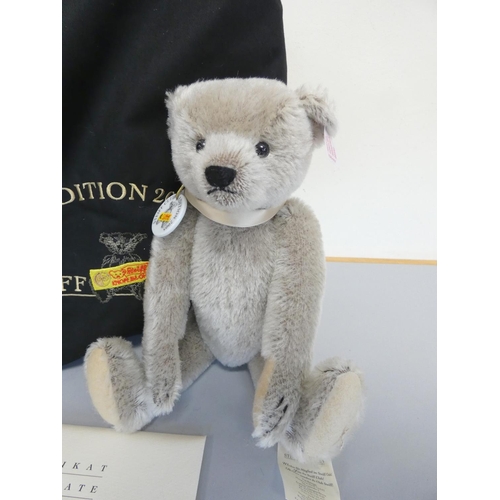 42 - Steiff. Richard Steiff teddy bear, 2005 Club Edition, white tag 420467, in grey mohair. Complete wit... 