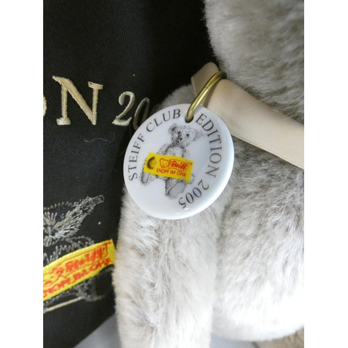 42 - Steiff. Richard Steiff teddy bear, 2005 Club Edition, white tag 420467, in grey mohair. Complete wit... 