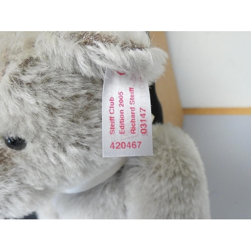 42 - Steiff. Richard Steiff teddy bear, 2005 Club Edition, white tag 420467, in grey mohair. Complete wit... 