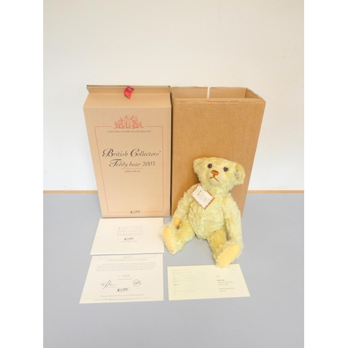 51 - Steiff. British Collector's Yellow Teddy Bear, 2003, white tag 660955, produced exclusively for UK a... 