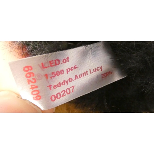 53 - Steiff. Paddington Aunt Lucy Teddy Bear, 2006, white tag 662409, in blonde mohair with shawl and gol... 