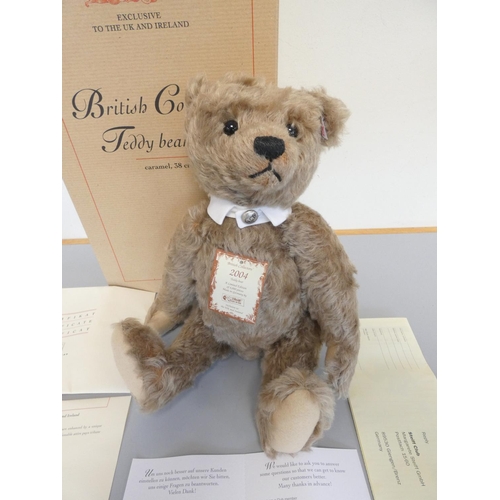 55 - Steiff. British Collector's Teddy Bear, 2004, white tag 661372, produced exclusively for UK and Irel... 