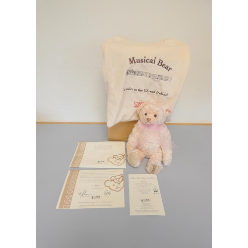 57 - Steiff. Musical Teddy Bear, 2004, white tag 661624, produced exclusively for UK and Ireland. The bea... 