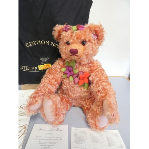 61 - Steiff. Marianne Meisel Teddy Bear, Club Edition 2007, white tag 420771. Rose coloured mohair. Compl... 