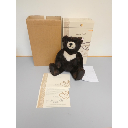 63 - Steiff. Moon Ted Teddy Bear, 2006, white tag 662423, produced exclusively for UK and Ireland, black ... 