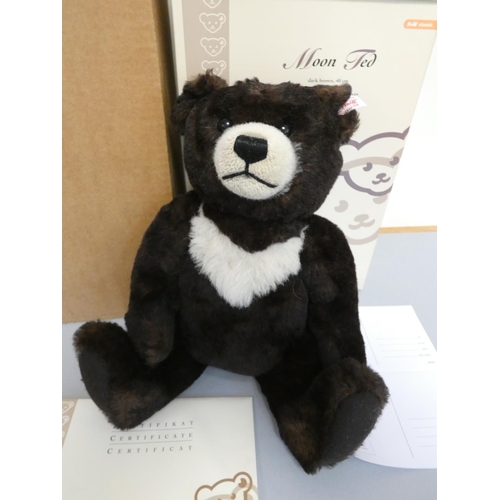 63 - Steiff. Moon Ted Teddy Bear, 2006, white tag 662423, produced exclusively for UK and Ireland, black ... 