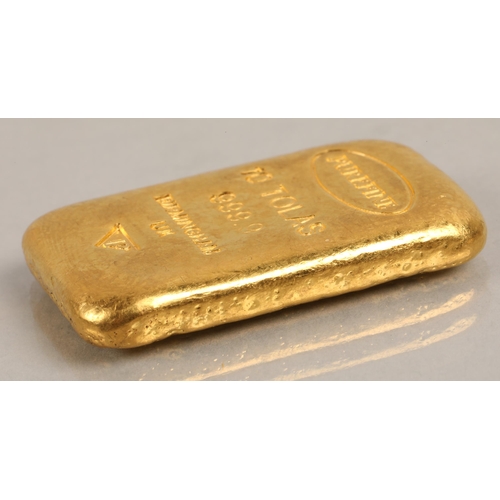 95 - 24K gold ingot, 10 Tolas (116.4g), Purefine, Birmingham UK