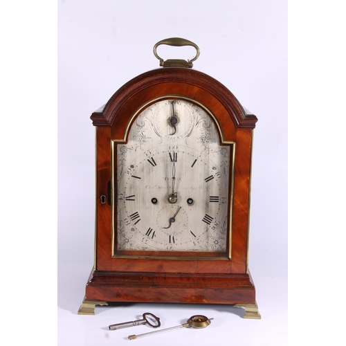 288 - Regency period mahogany cased bracket clock, c1820, the silvered dial signed Tupman, Charles Street,... 