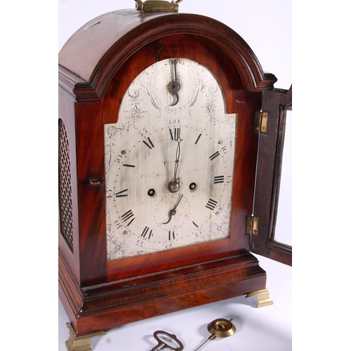 288 - Regency period mahogany cased bracket clock, c1820, the silvered dial signed Tupman, Charles Street,... 