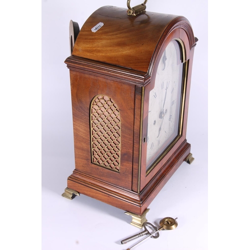 288 - Regency period mahogany cased bracket clock, c1820, the silvered dial signed Tupman, Charles Street,... 