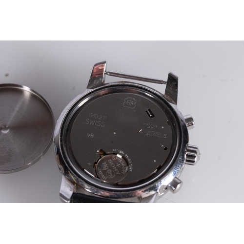 197 - Tissot PRC 200 chronograph stainless steel wristwatch with black dial, ref. T 461, three subsid... 