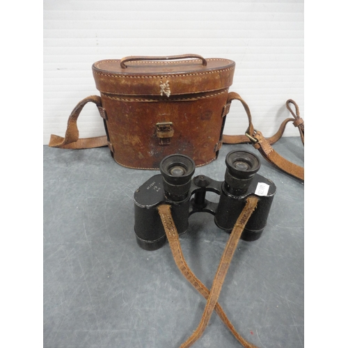 102 - Pair of Ross of London binoculars, cased pair of brass-mounted binoculars, and two other cased pairs... 