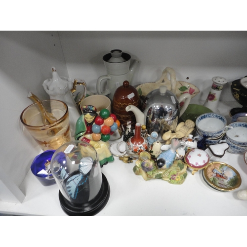 120 - Ceramics, ornaments and decorative items to include figures, studio pottery vase, toby teapot, tanka... 
