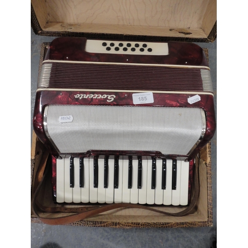 185 - Sorrento K251 accordion, cased.